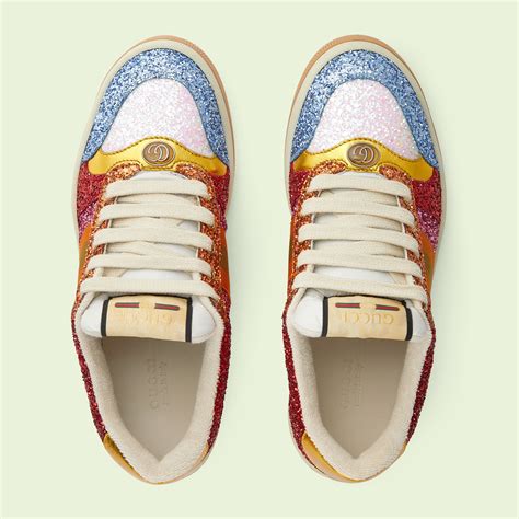 gucci lovelight screener sneaker with glitter